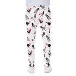 Exotic Chicken Pattern Print Scuba Joggers