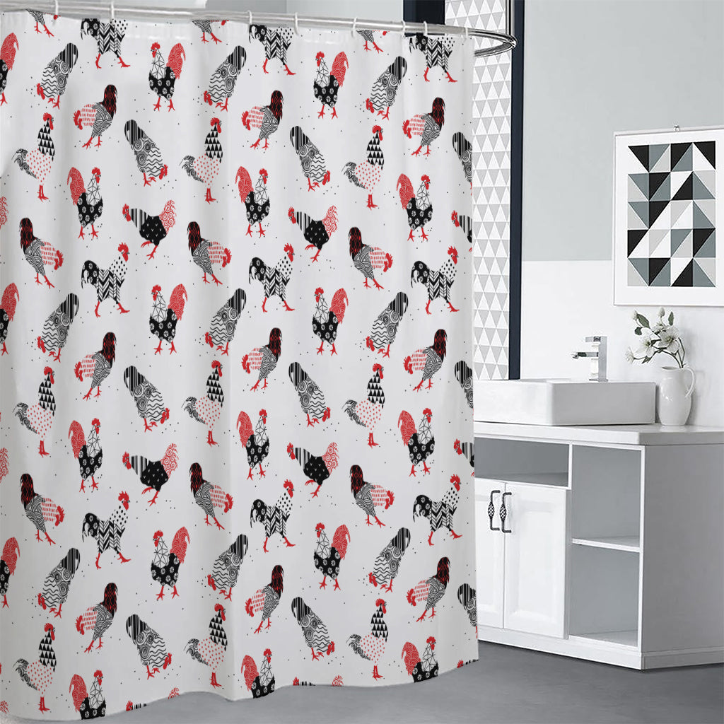 Exotic Chicken Pattern Print Shower Curtain