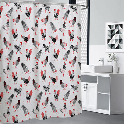 Exotic Chicken Pattern Print Shower Curtain