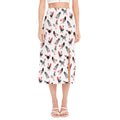 Exotic Chicken Pattern Print Side Slit Midi Skirt