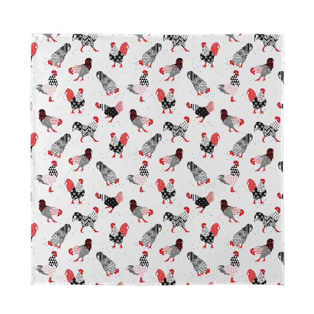 Exotic Chicken Pattern Print Silk Bandana