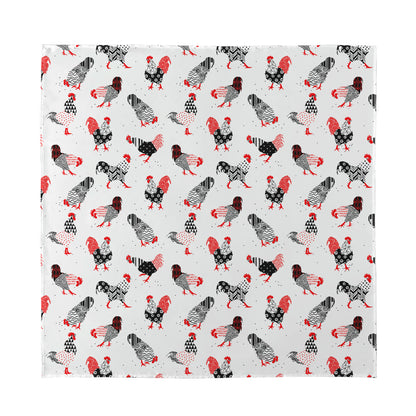 Exotic Chicken Pattern Print Silk Bandana