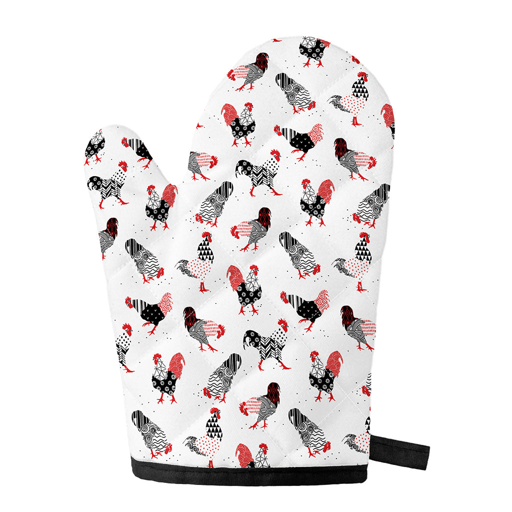 Exotic Chicken Pattern Print Single Oven Mitt