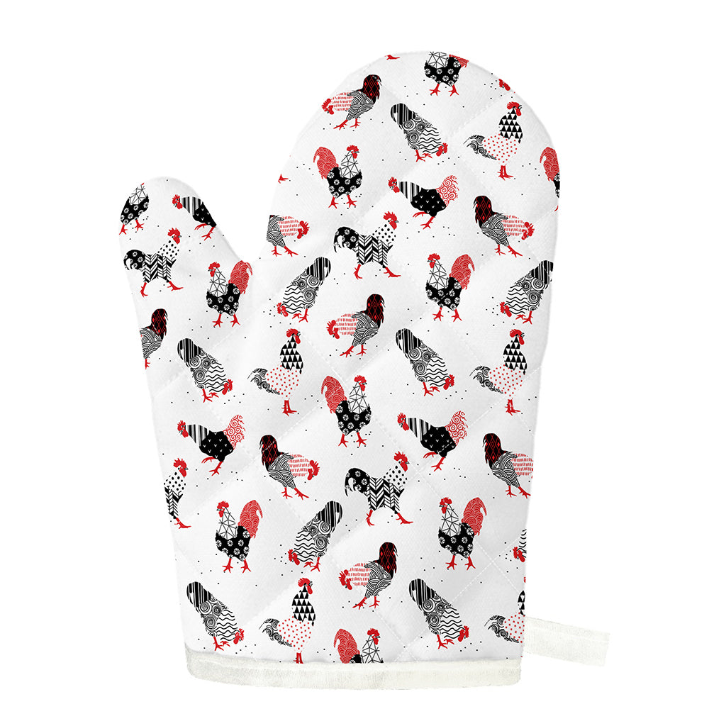 Exotic Chicken Pattern Print Single Oven Mitt