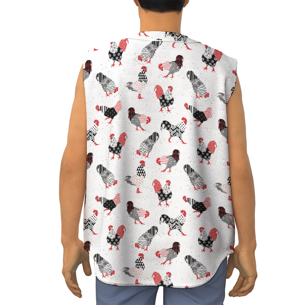 Exotic Chicken Pattern Print Sleeveless Baseball Jersey