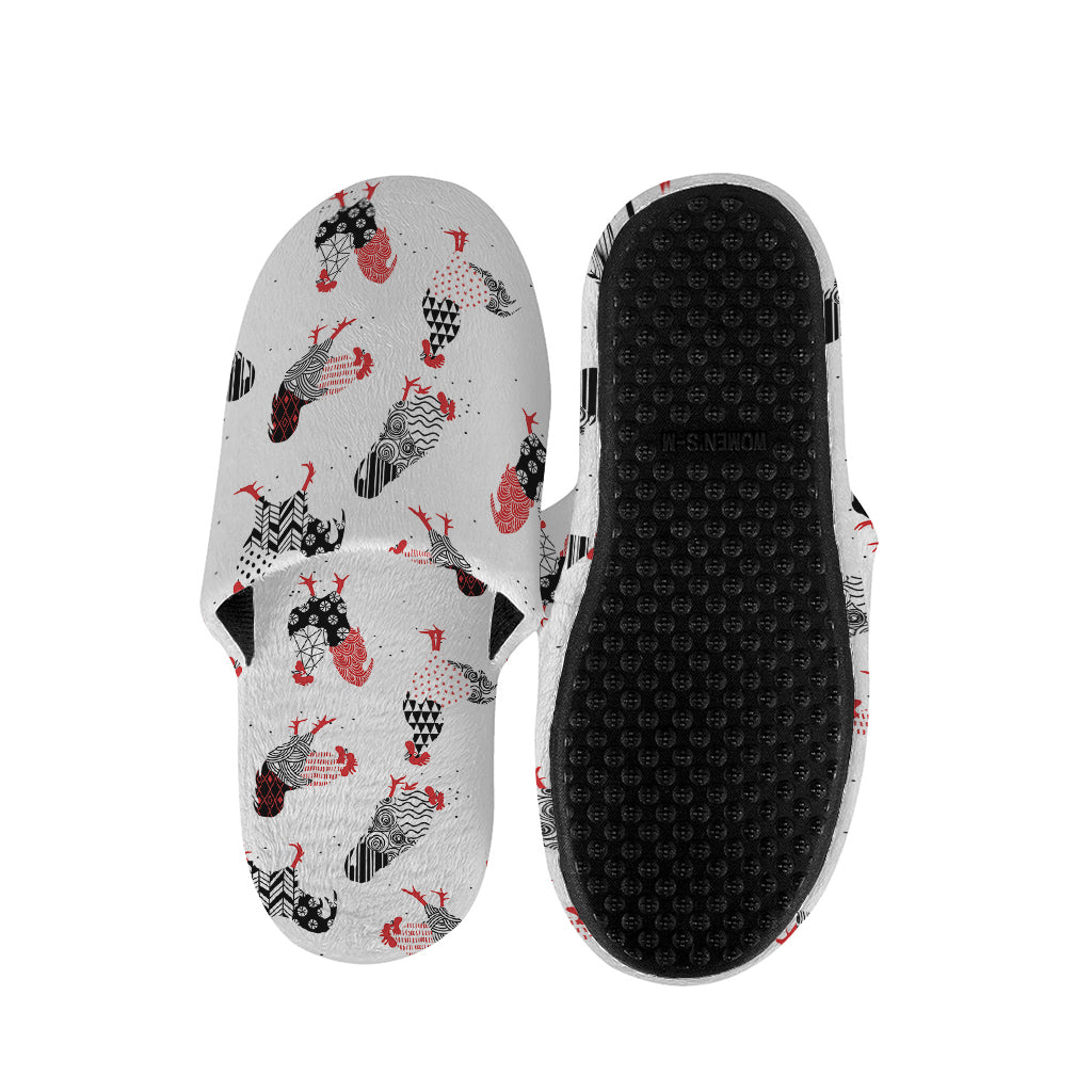 Exotic Chicken Pattern Print Slippers