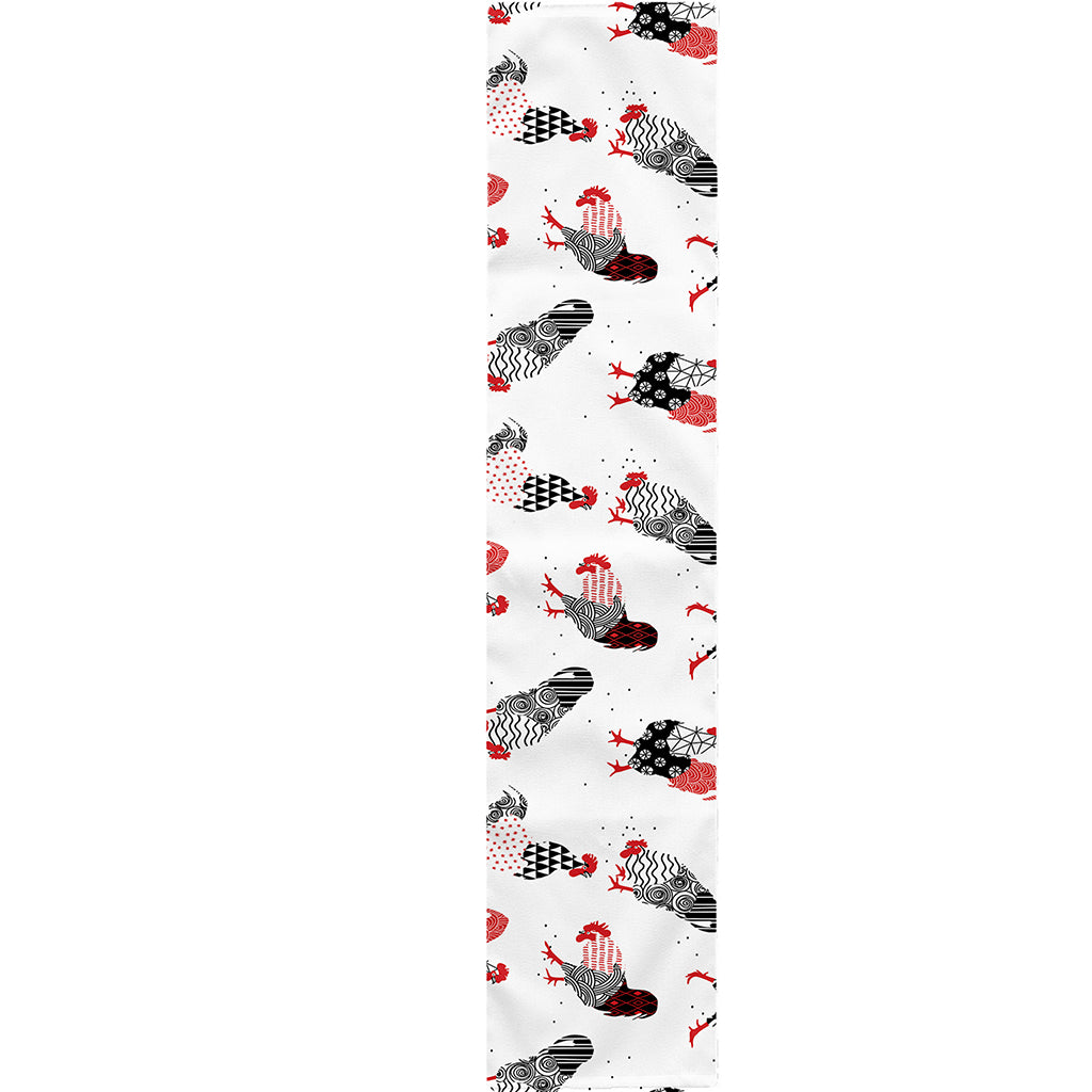 Exotic Chicken Pattern Print Table Runner