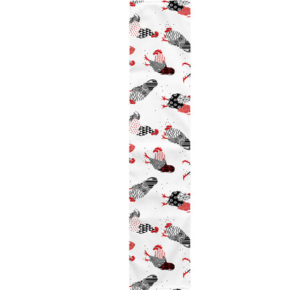 Exotic Chicken Pattern Print Table Runner