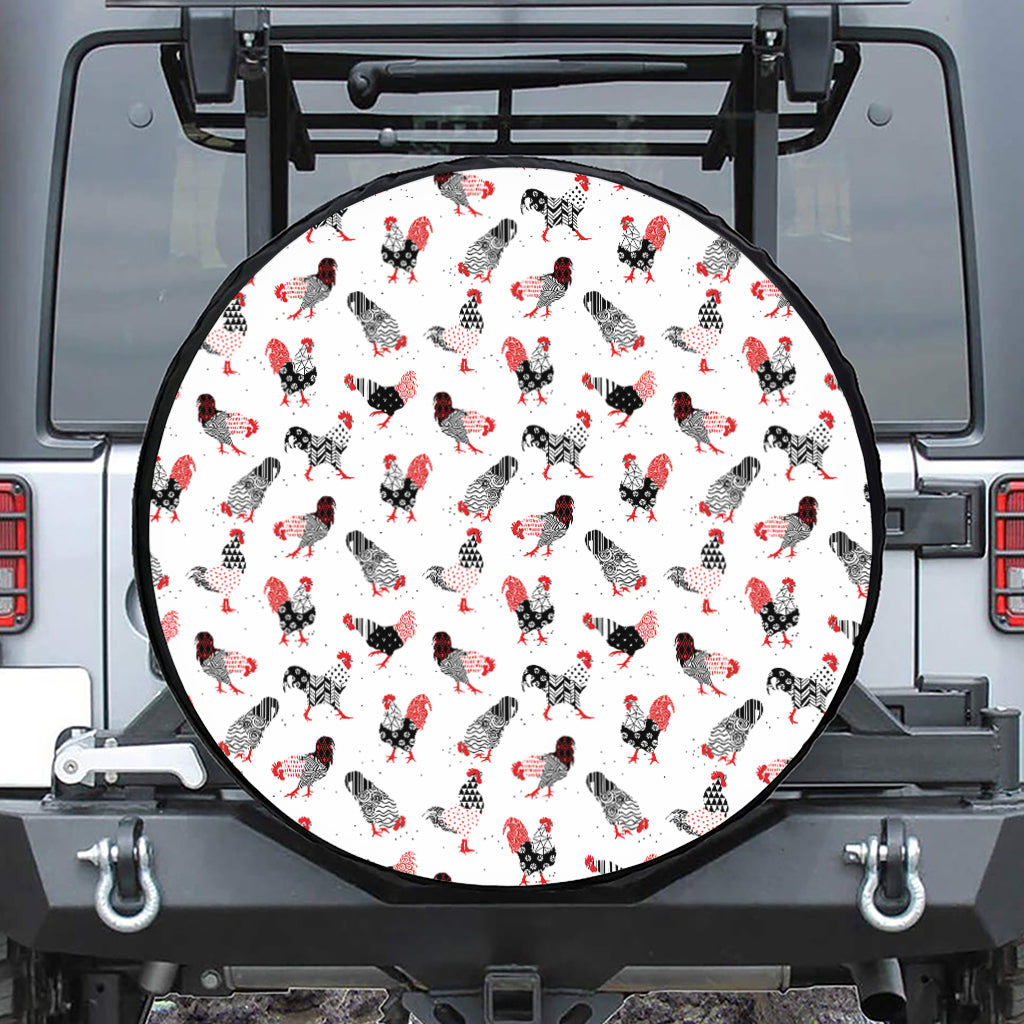 Exotic Chicken Pattern Print Tire Cover