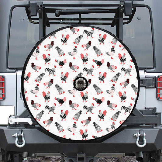 Exotic Chicken Pattern Print Tire Cover With Camera Hole