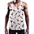 Exotic Chicken Pattern Print Men's Workout Tank Top