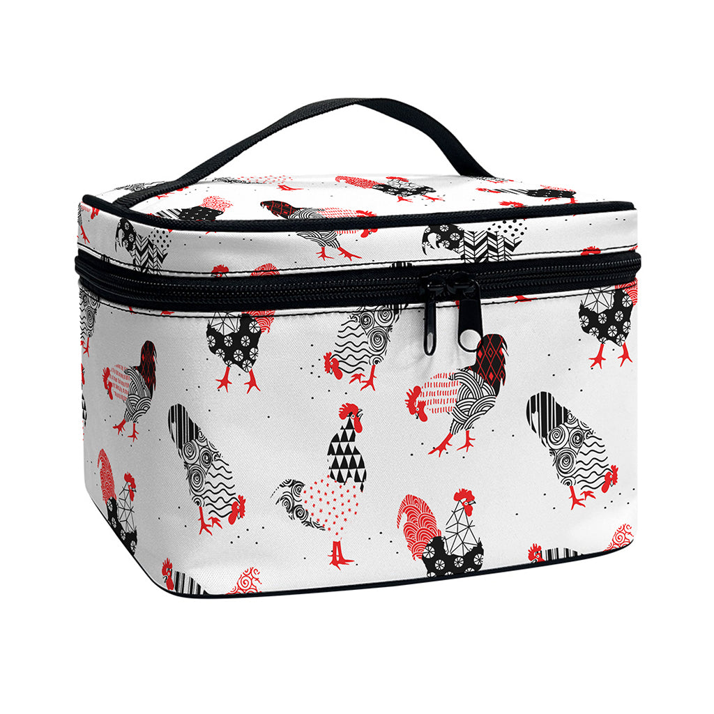 Exotic Chicken Pattern Print Travel Makeup Bag