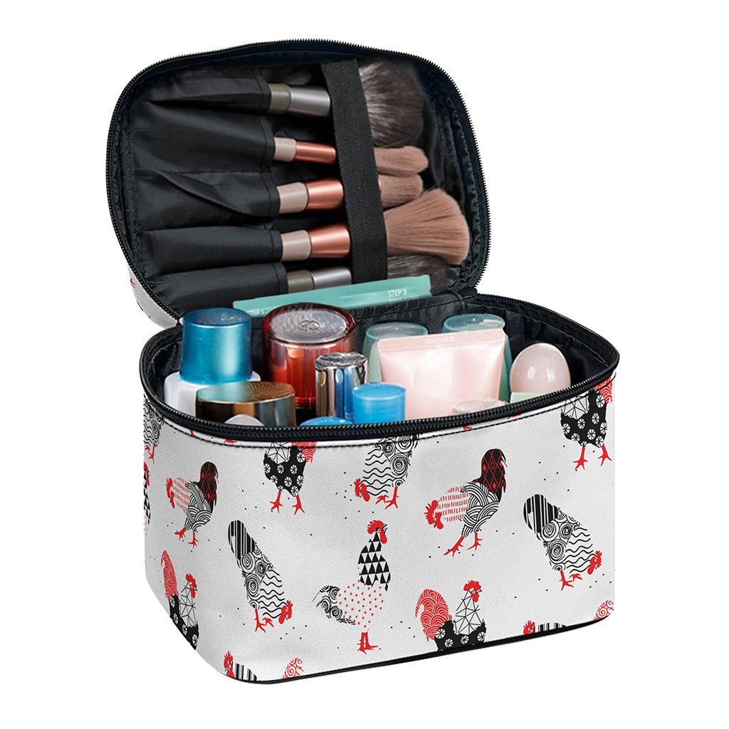 Exotic Chicken Pattern Print Travel Makeup Bag