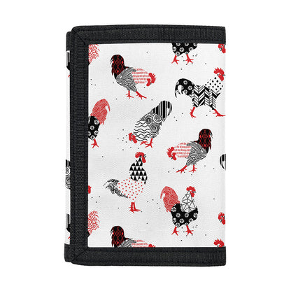 Exotic Chicken Pattern Print Trifold Wallet