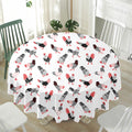 Exotic Chicken Pattern Print Waterproof Round Tablecloth