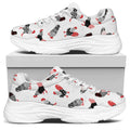Exotic Chicken Pattern Print White Chunky Shoes
