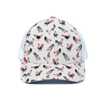 Exotic Chicken Pattern Print White Mesh Trucker Cap