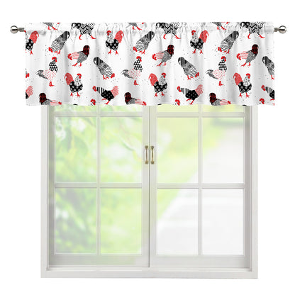 Exotic Chicken Pattern Print Window Valance