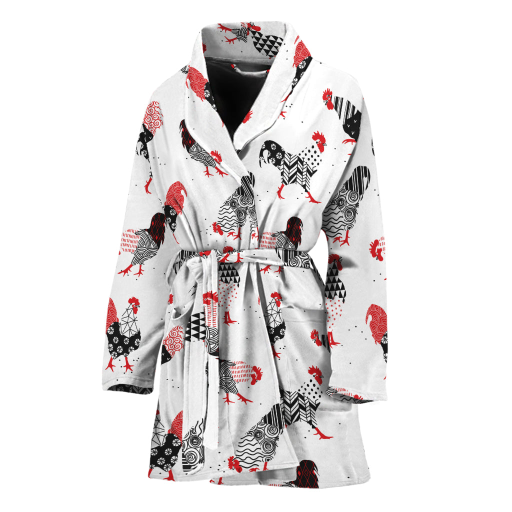 Exotic Chicken Pattern Print Women's Bathrobe