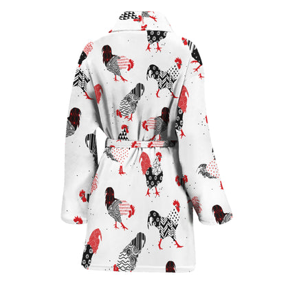 Exotic Chicken Pattern Print Women's Bathrobe