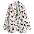 Exotic Chicken Pattern Print Women's Cotton Blazer