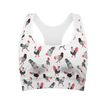 Exotic Chicken Pattern Print Women's Sports Bra