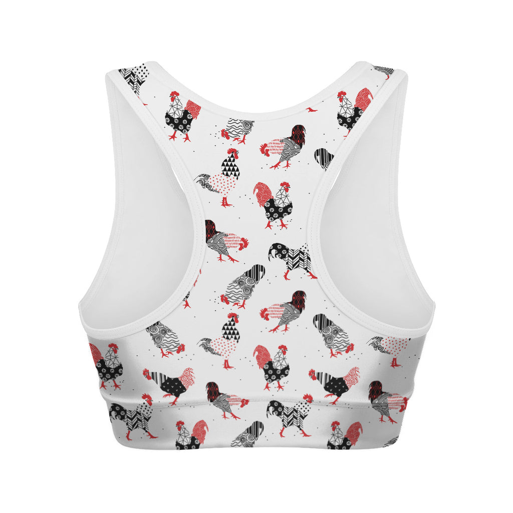 Exotic Chicken Pattern Print Women's Sports Bra