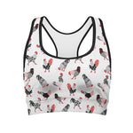 Exotic Chicken Pattern Print Women's Sports Bra