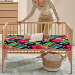 Exotic Hibiscus Flowers Pattern Print Baby Crib Sheet