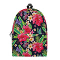 Exotic Hibiscus Flowers Pattern Print School Backpack