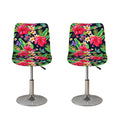 Exotic Hibiscus Flowers Pattern Print Bar Stool Covers