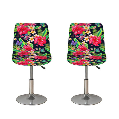Exotic Hibiscus Flowers Pattern Print Bar Stool Covers