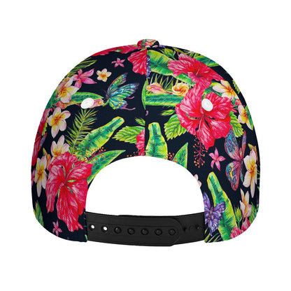 Exotic Hibiscus Flowers Pattern Print Baseball Cap