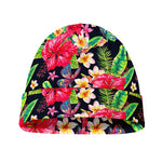 Exotic Hibiscus Flowers Pattern Print Beanie