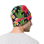 Exotic Hibiscus Flowers Pattern Print Beanie
