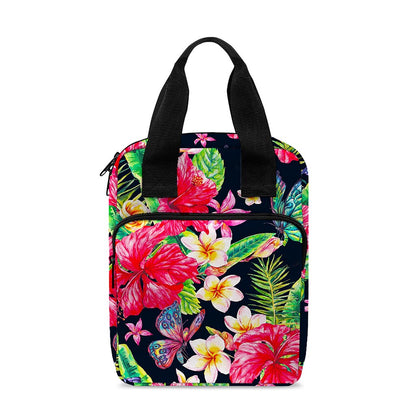 Exotic Hibiscus Flowers Pattern Print Bible Tote Bag