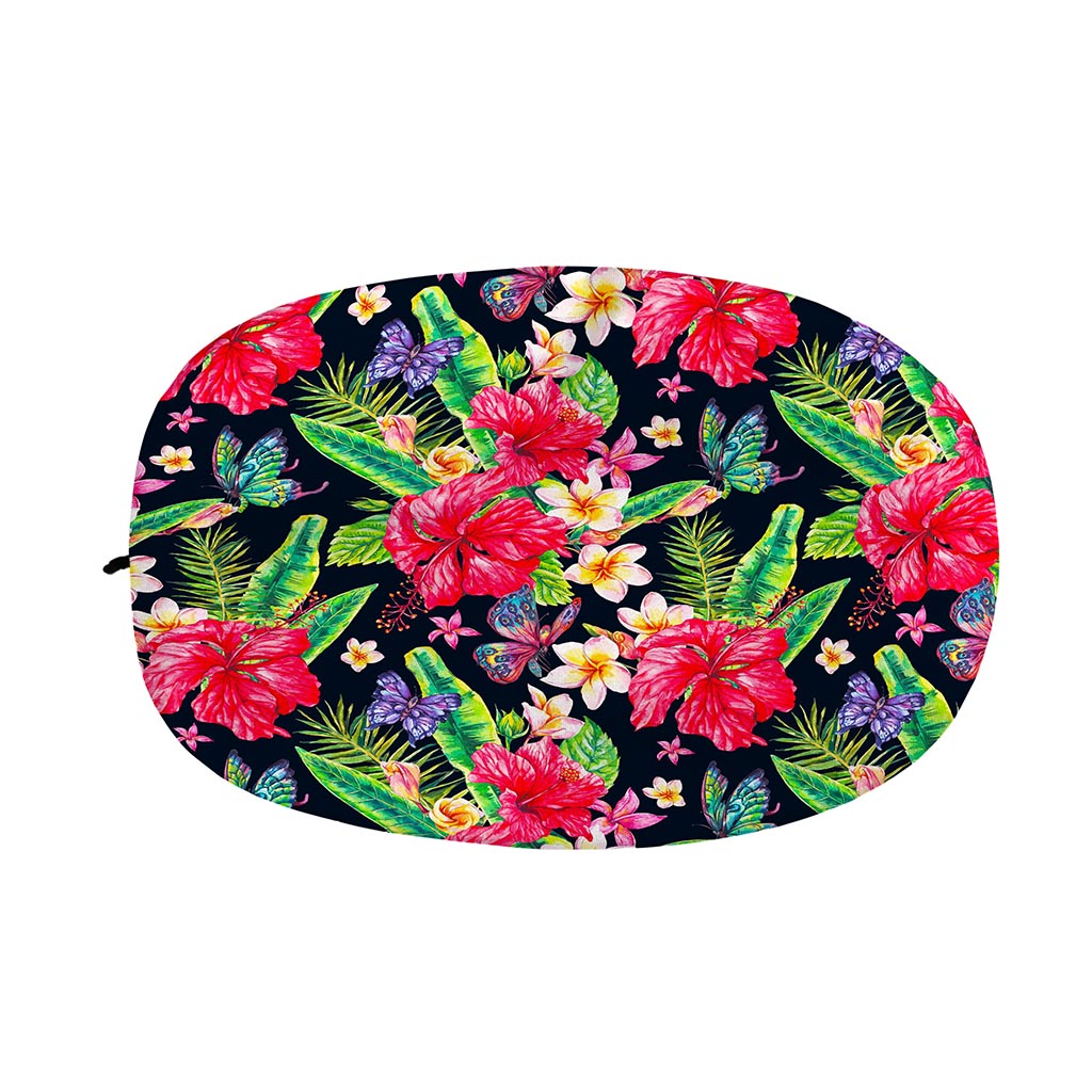 Exotic Hibiscus Flowers Pattern Print Car Side Mirror Covers