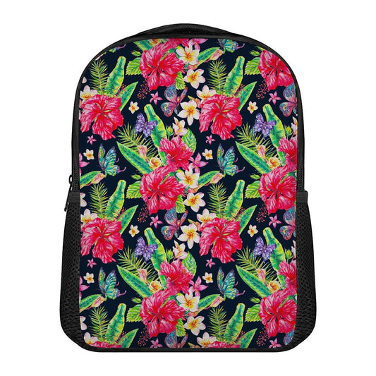 Exotic Hibiscus Flowers Pattern Print Casual Backpack