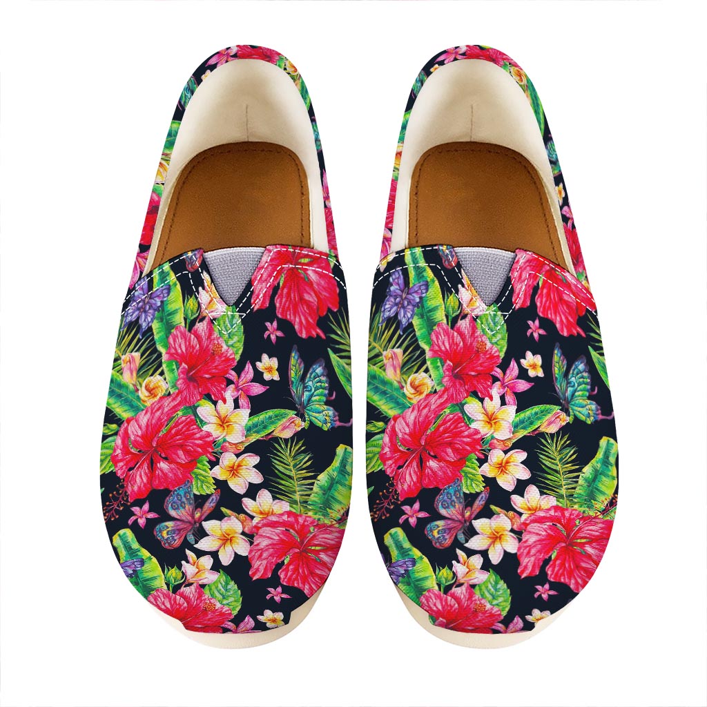 Exotic Hibiscus Flowers Pattern Print Casual Shoes