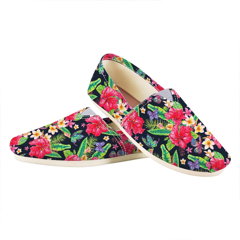 Exotic Hibiscus Flowers Pattern Print Casual Shoes