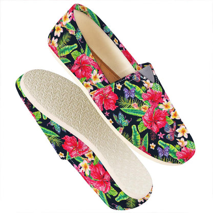 Exotic Hibiscus Flowers Pattern Print Casual Shoes