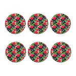 Exotic Hibiscus Flowers Pattern Print Coaster Set