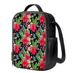 Exotic Hibiscus Flowers Pattern Print Crossbody Lunch Bag
