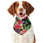 Exotic Hibiscus Flowers Pattern Print Dog Bandana