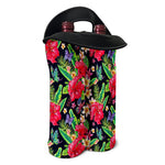 Exotic Hibiscus Flowers Pattern Print Double Neoprene Wine Tote