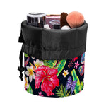 Exotic Hibiscus Flowers Pattern Print Drawstring Makeup Bag