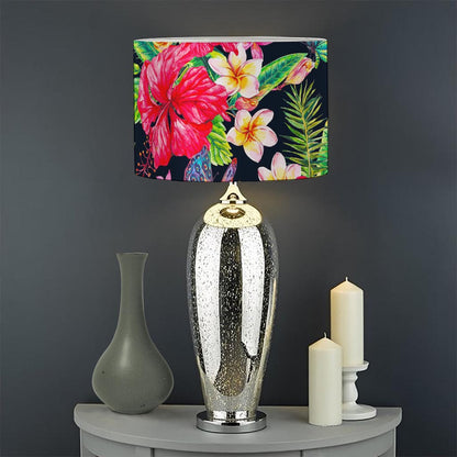 Exotic Hibiscus Flowers Pattern Print Drum Lamp Shade