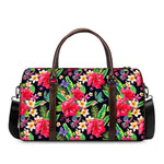 Exotic Hibiscus Flowers Pattern Print Duffle Bag