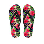 Exotic Hibiscus Flowers Pattern Print Flip Flops