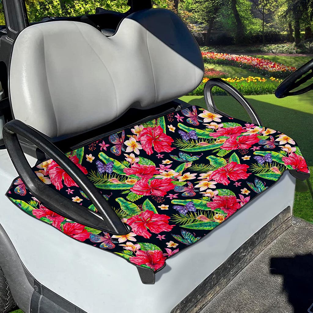 Exotic Hibiscus Flowers Pattern Print Golf Cart Seat Cover